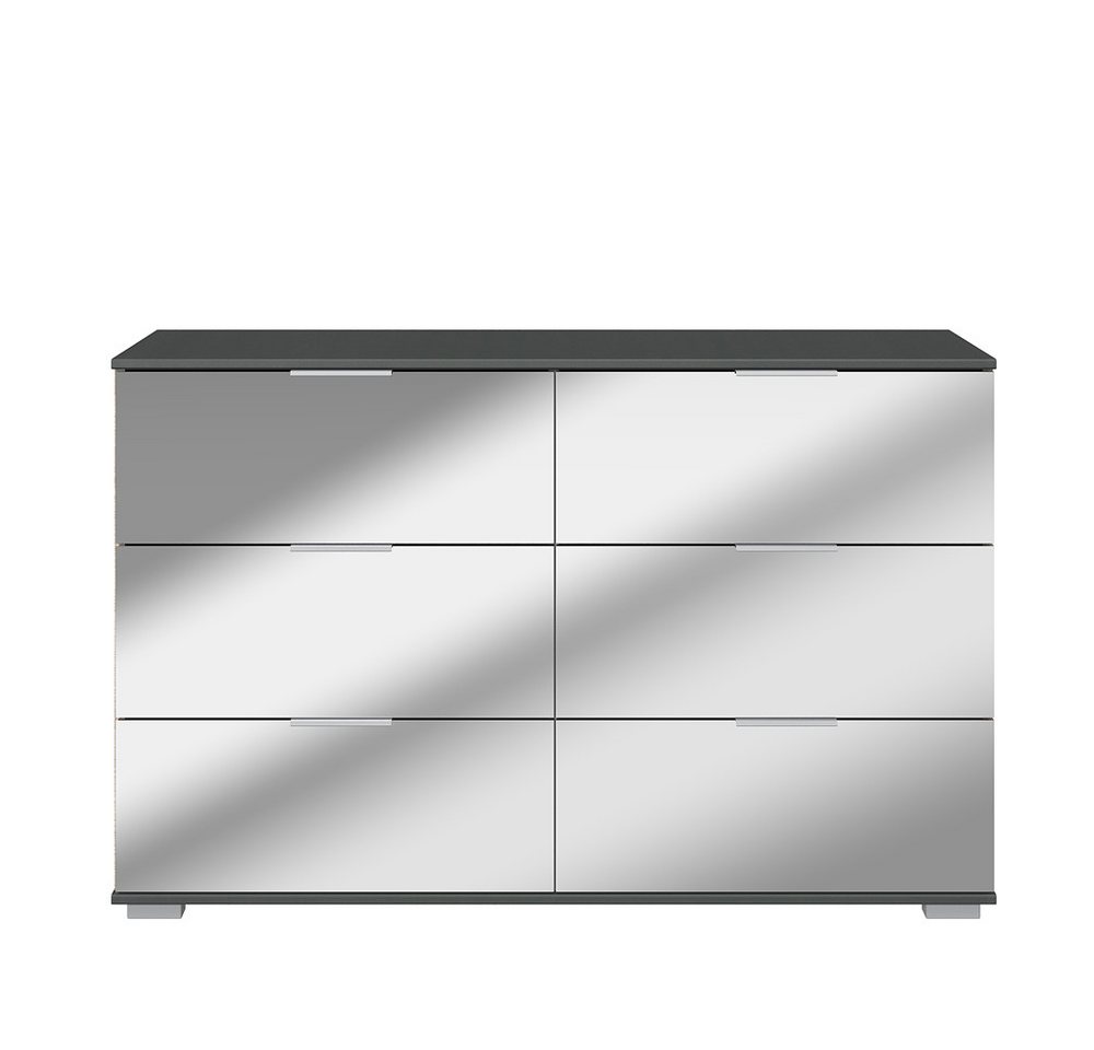 Lomadox Kommode ELSTRA-43, Schlafzimmer mit 6 Schubladen in graphit mit Spiegelfront 130/83/41 cm Lomadox Kommode ELSTRA-43, Schlafzimmer mit 6 Schubladen in graphit mit Spiegelfront 130/83/41 cm von Lomadox