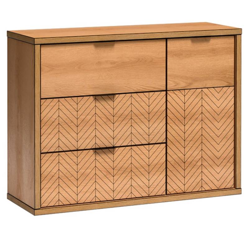Lomadox Kommode FABRIANO-161, Wohnzimmerschrank Sideboard Anrichte modern in Eiche von Lomadox