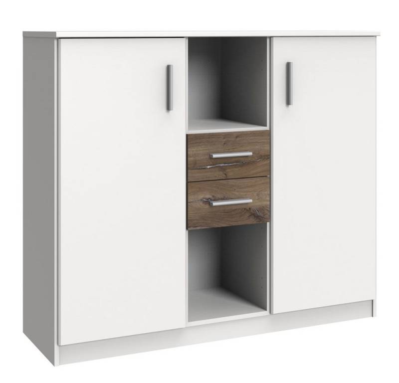Lomadox Highboard JOHANNESBURG-43, in weiß mit Eiche Nb., Softclose Funktion, B/H/T: ca. 122/105/41 cm Lomadox Highboard JOHANNESBURG-43, in weiß mit Eiche Nb., Softclose Funktion, B/H/T: ca. 122/105/41 cm von Lomadox