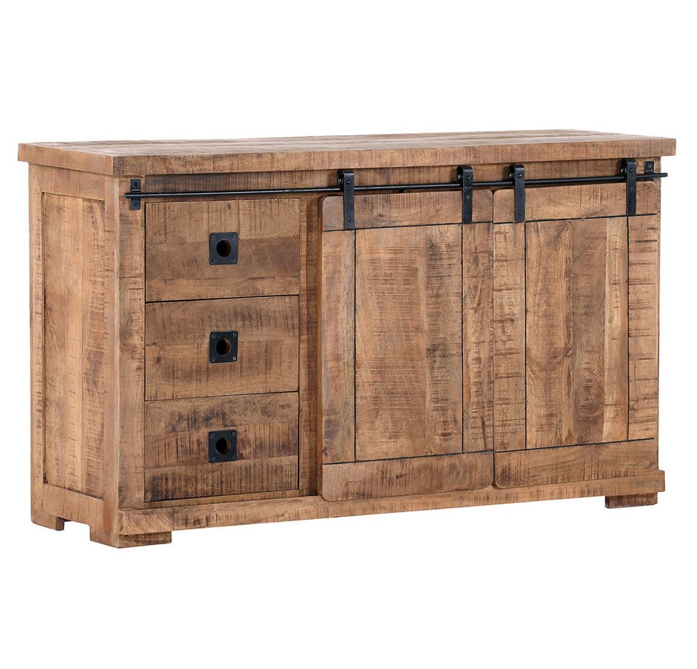 Lomadox Sideboard KARLSTAD-123, Wohn-/Esszimmer Sideboard in Mangoholz natur massiv, 145/85/47 cm von Lomadox