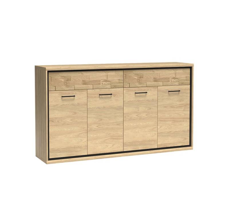 Lomadox Kommode MEGARA-161, Kommode Highboard Anrichte Schrank modern in Eiche mit Hickory Design von Lomadox