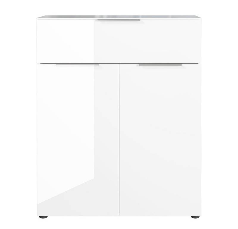 Lomadox Kommode OXFORD-01, Kommode Schrankkommode Anrichte Glasfront 83cm breit in weiß von Lomadox