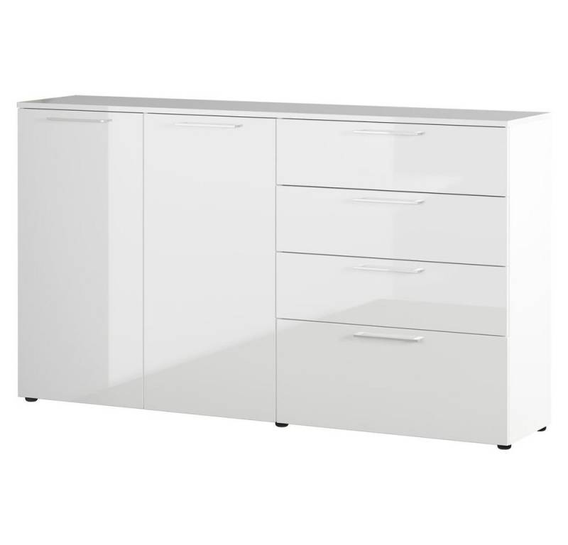 Lomadox Sideboard SAN MARINO-01, mit Schubkästen und Türen in Hochglanz weiß, B/H/T: 186/107/40 cm von Lomadox