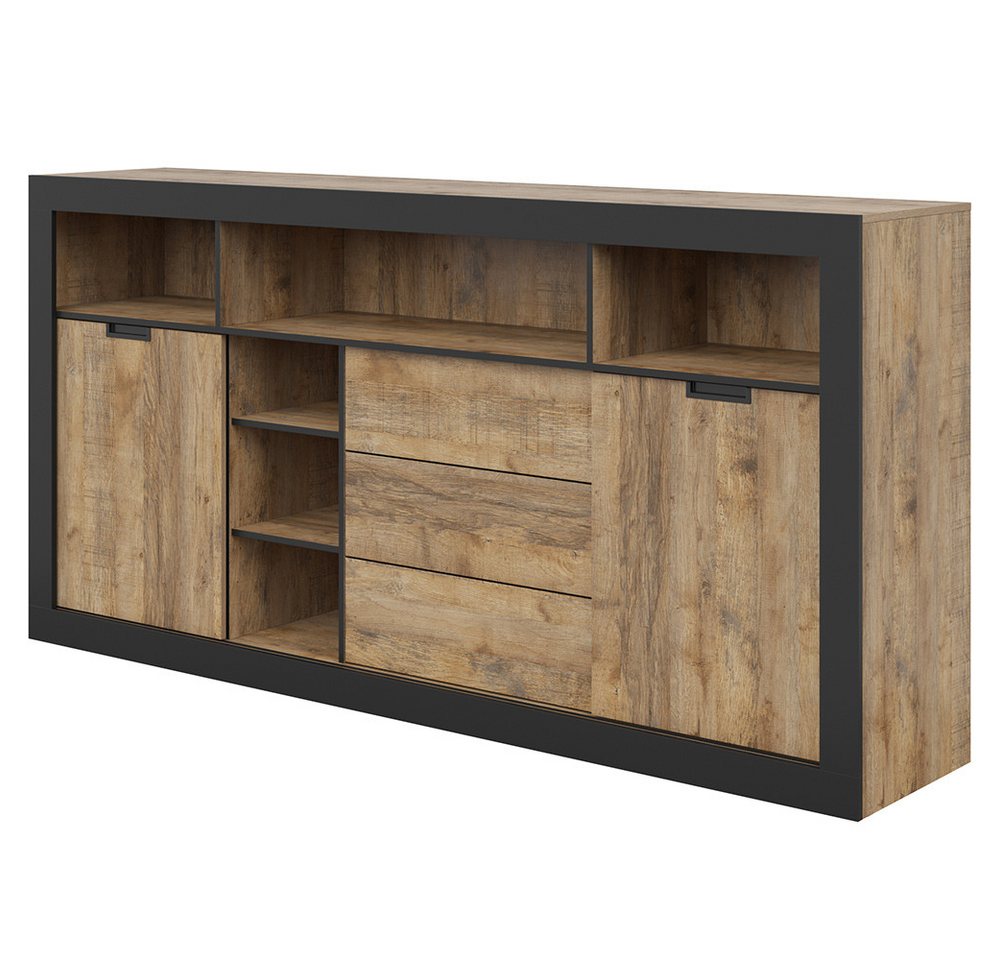 Lomadox Kommode TOLOSA-83, in Eiche mit Rahmen in Mattschwarz, Breite 220 cm Lomadox Kommode TOLOSA-83, in Eiche mit Rahmen in Mattschwarz, Breite 220 cm von Lomadox