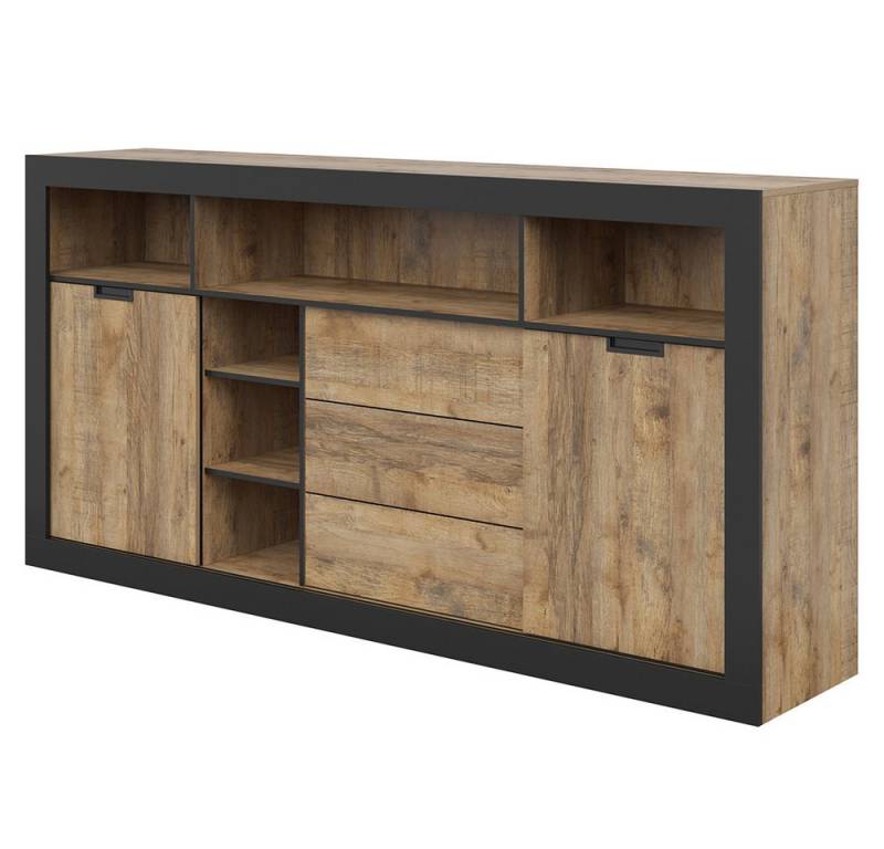 Lomadox Kommode TOLOSA-83, in Eiche mit Rahmen in Mattschwarz, Breite 220 cm Lomadox Kommode TOLOSA-83, in Eiche mit Rahmen in Mattschwarz, Breite 220 cm von Lomadox