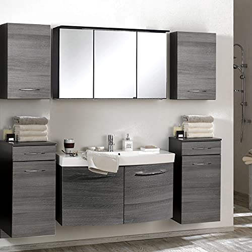 Lomadox Komplett Badezimmermöbel Set Eiche Rauchsilber Graphitgrau Waschtisch Badezimmer Badezimmermöbel LED Spiegelschrank Lomadox Komplett Badezimmermöbel Set Eiche Rauchsilber Graphitgrau Waschtisch Badezimmer Badezimmermöbel LED Spiegelschrank von Lomadox
