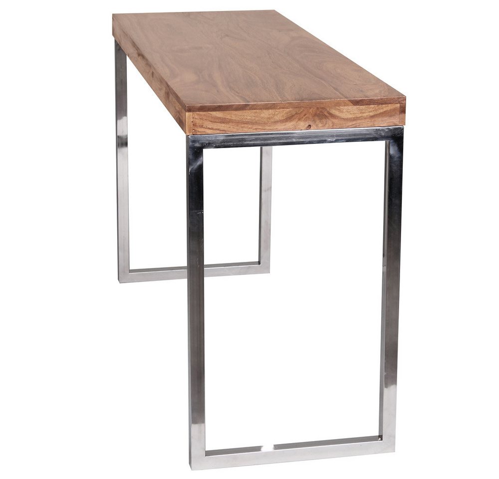 Lomadox Konsolentisch, braun, Akazie Massivholz, Metallbeine, Landhaus-Stil, 120/77/45 cm von Lomadox