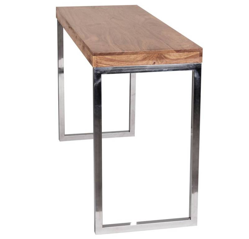 Lomadox Konsolentisch, braun, Akazie Massivholz, Metallbeine, Landhaus-Stil, 120/77/45 cm von Lomadox