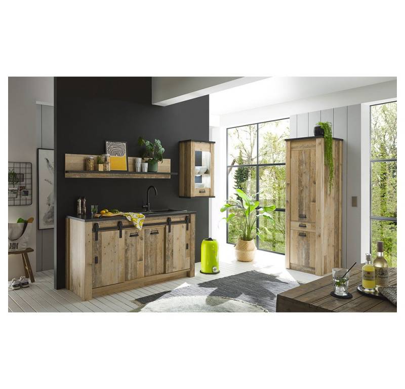 Lomadox Küchenzeile SHELTON-61, Küchen Set inkl. Schrank Spültisch Hängeschrank in Old Style hell von Lomadox