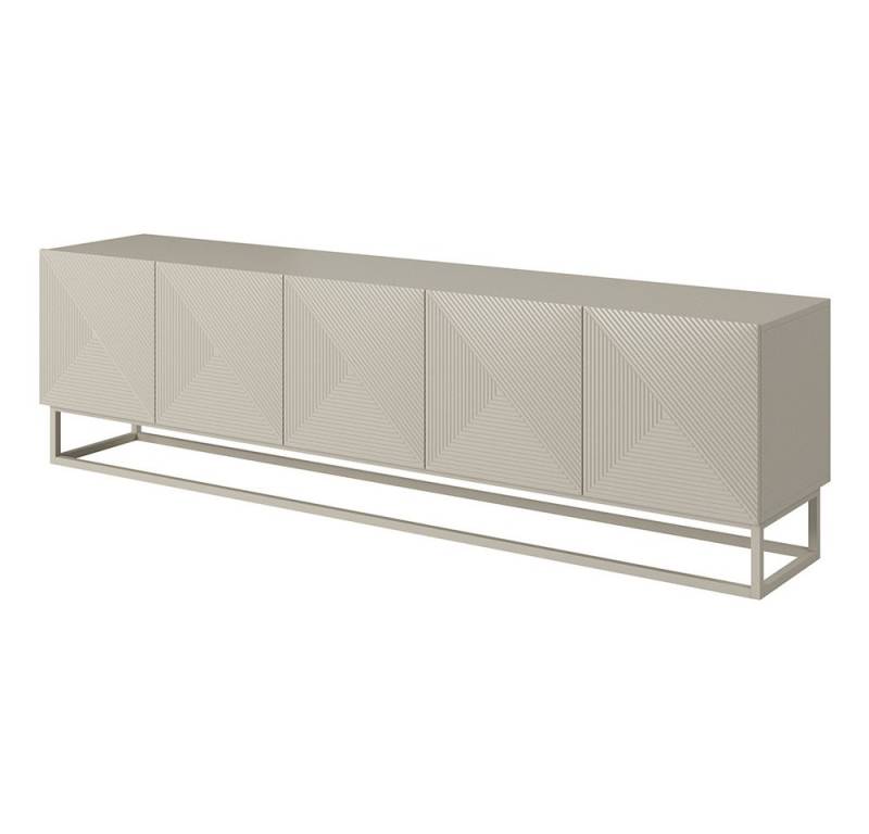 Lomadox Lowboard ADARE-141, 200 cm breit, kaschmir mit gerillter Front, Metallgestell Lomadox Lowboard ADARE-141, 200 cm breit, kaschmir mit gerillter Front, Metallgestell von Lomadox
