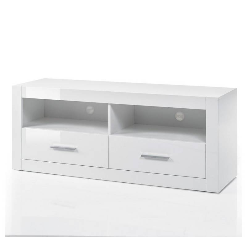 Lomadox Lowboard BALVE-61, TV- modernes Hifi-Rack in weiß Hochglanz mit LED BxHxT: 150x61x45cm von Lomadox