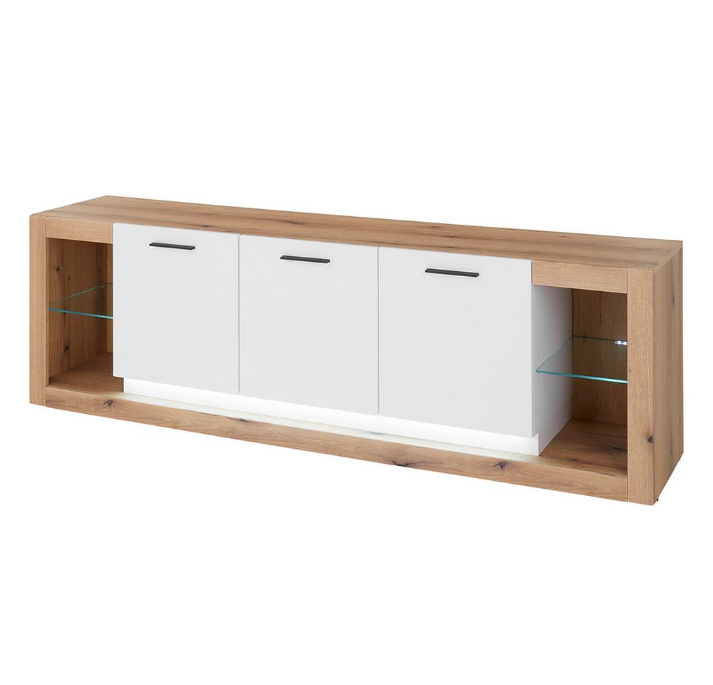 Lomadox Lowboard BELLAGIO-61, Fernsehschrank in weiß mit Eiche 198 cm breit mit viel Stauraum Lomadox Lowboard BELLAGIO-61, Fernsehschrank in weiß mit Eiche 198 cm breit mit viel Stauraum von Lomadox