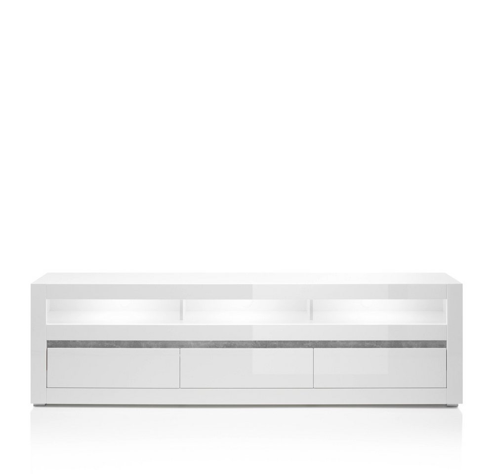 Lomadox Lowboard »COGO-61«, modernes Design in weiß Hochglanz inkl. LED und Griffmulden in Betonoptik BxHxT: 217x63x42cm Lomadox Lowboard »COGO-61«, modernes Design in weiß Hochglanz inkl. LED und Griffmulden in Betonoptik BxHxT: 217x63x42cm von Lomadox