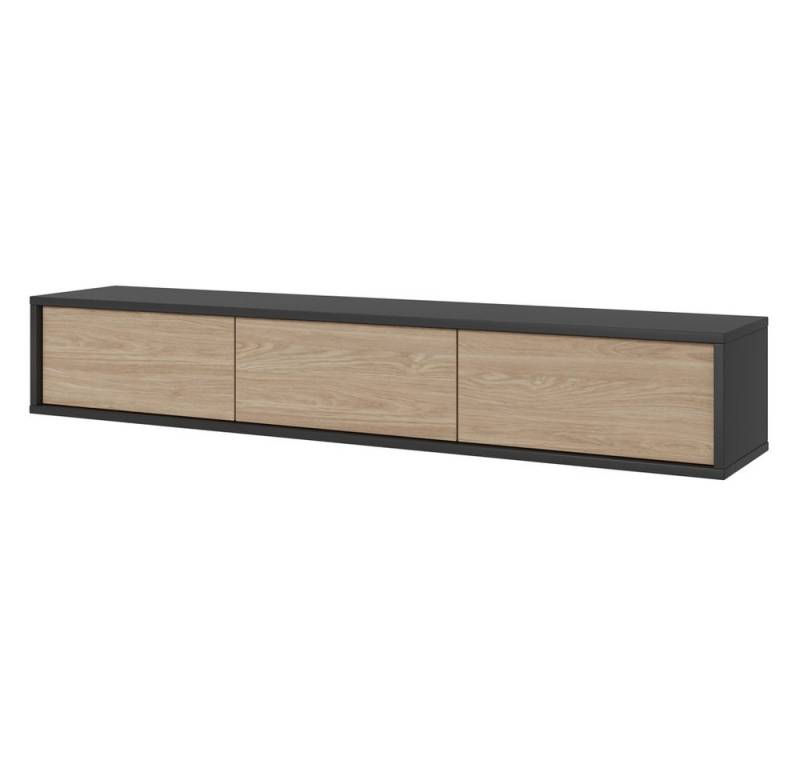 Lomadox Lowboard FORLI-83, anthrazit Eiche modern Push-to-open Funktion 180x32x36 cm von Lomadox