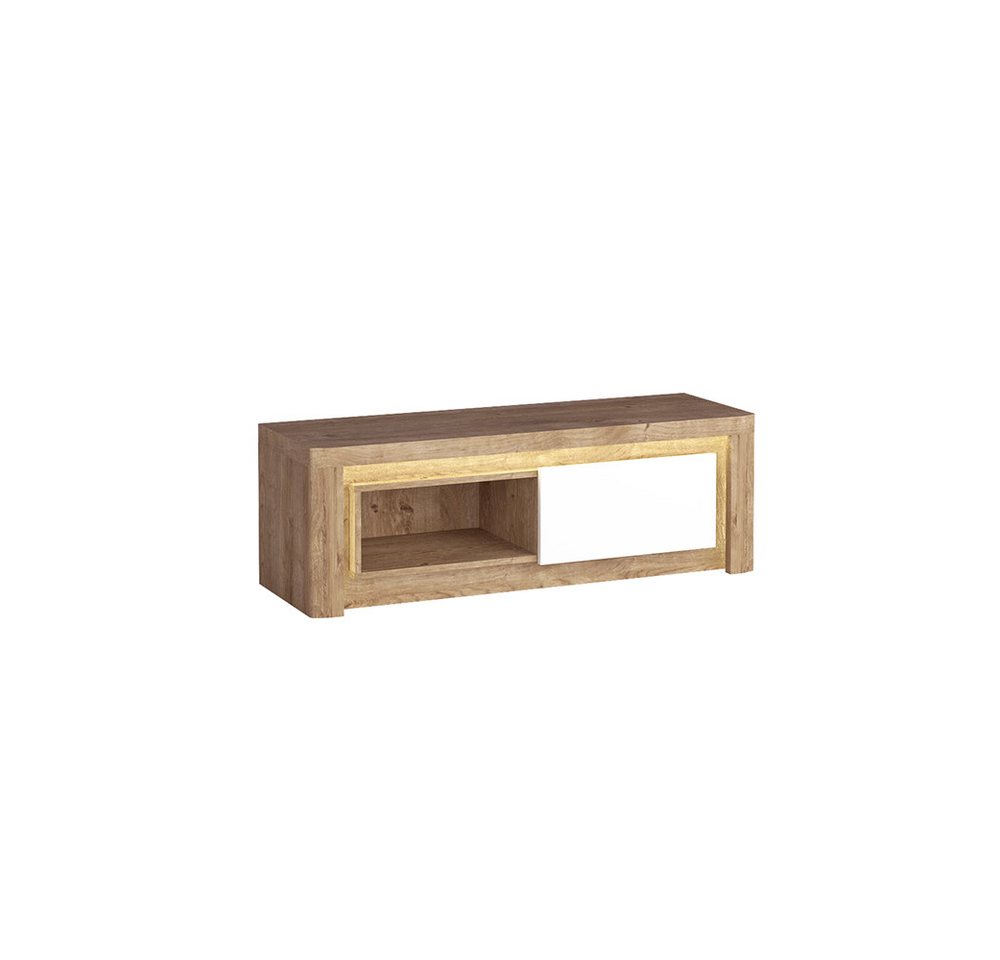 Lomadox Lowboard LATINA-161, Fernsehschrank mit Beleuchtung Schrank modern weiß Hochglanz mit Eiche Lomadox Lowboard LATINA-161, Fernsehschrank mit Beleuchtung Schrank modern weiß Hochglanz mit Eiche von Lomadox
