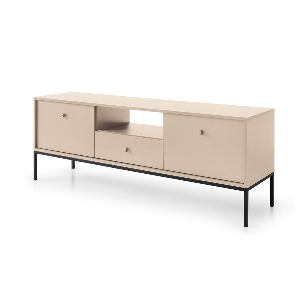 Lomadox Lowboard MALAGA-160, Fernsehschrank in sandbeige, Fußgestell schwarz, goldene Griffe Lomadox Lowboard MALAGA-160, Fernsehschrank in sandbeige, Fußgestell schwarz, goldene Griffe von Lomadox