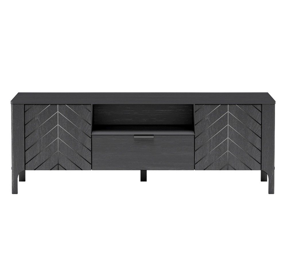 Lomadox Lowboard MAZARA-161, Fernsehtisch 160 cm breit in schwarz mit Softclose-Funktion von Lomadox