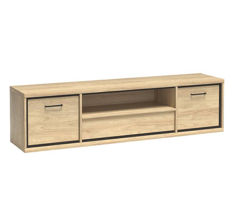 Lomadox Lowboard MEGARA-161, TV Board Fernsehschrank modern in braun mit Eiche Hickory von Lomadox