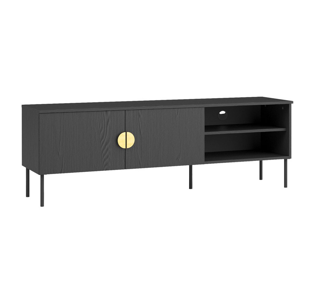 Lomadox Lowboard MOLONG-166, Fernsehschrank TV-Schrank Fernsehtisch schwarz 160cm breit Mid Century Lomadox Lowboard MOLONG-166, Fernsehschrank TV-Schrank Fernsehtisch schwarz 160cm breit Mid Century von Lomadox
