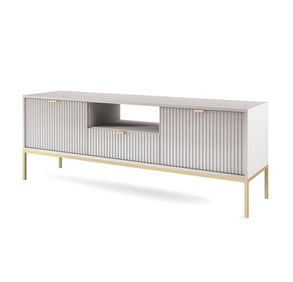 Lomadox Lowboard NEWCASTLE-160, Fernsehschrank, grau, Fußgestell goldfarben, Griffe goldfarben Lomadox Lowboard NEWCASTLE-160, Fernsehschrank, grau, Fußgestell goldfarben, Griffe goldfarben von Lomadox
