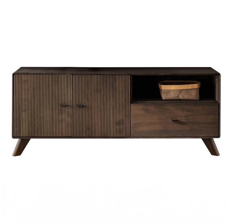 Lomadox Lowboard WOODVILLE-69, 140 cm Massivholz Retro Dunkelbraun 2 Türen 1 Schublade Softclose Lomadox Lowboard WOODVILLE-69, 140 cm Massivholz Retro Dunkelbraun 2 Türen 1 Schublade Softclose von Lomadox