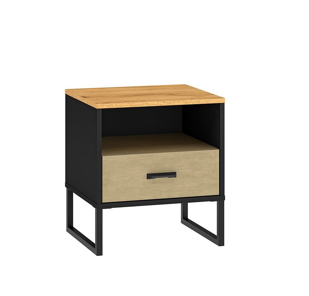 Lomadox Nachttisch CASPER-131, schwarz, Eiche, sandfarben, ca. 45/50/40cm Lomadox Nachttisch CASPER-131, schwarz, Eiche, sandfarben, ca. 45/50/40cm von Lomadox