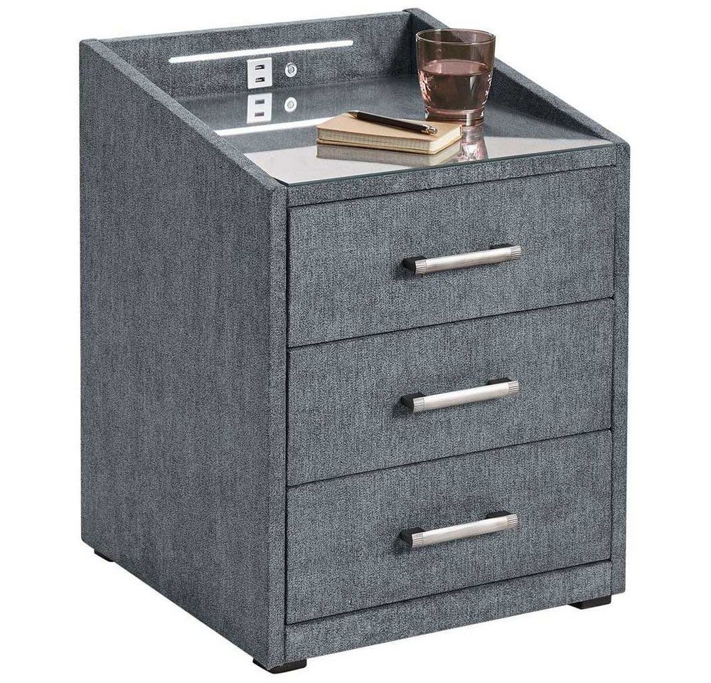 Lomadox Nachttisch DURAZNO-NAKO-09, mit 3 Schubladen, Beleuchtung und USB-Ladeanschluss, in anthrazit Lomadox Nachttisch DURAZNO-NAKO-09, mit 3 Schubladen, Beleuchtung und USB-Ladeanschluss, in anthrazit von Lomadox