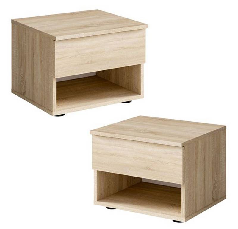 Lomadox Nachttisch FAIDO-166, Nachtschrank, 2er Set, Eiche von Lomadox