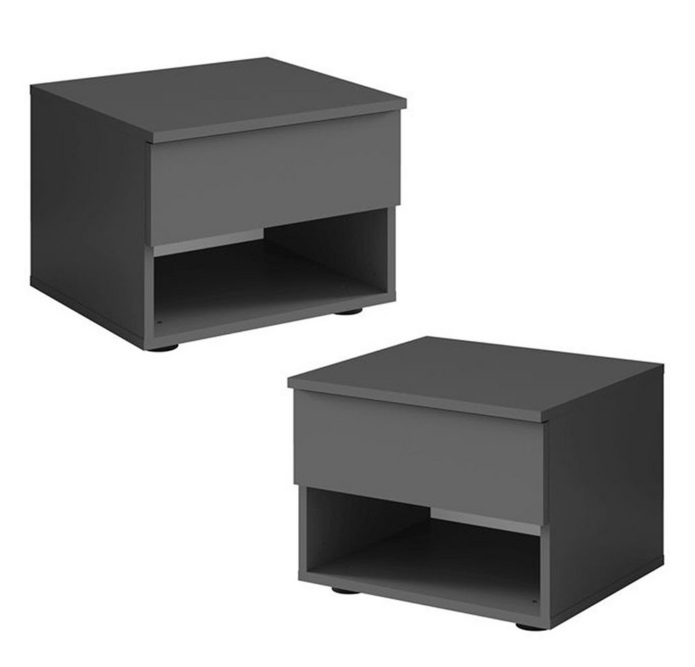 Lomadox Nachttisch FAIDO-166, Nachtschrank, 2er Set, graphit von Lomadox