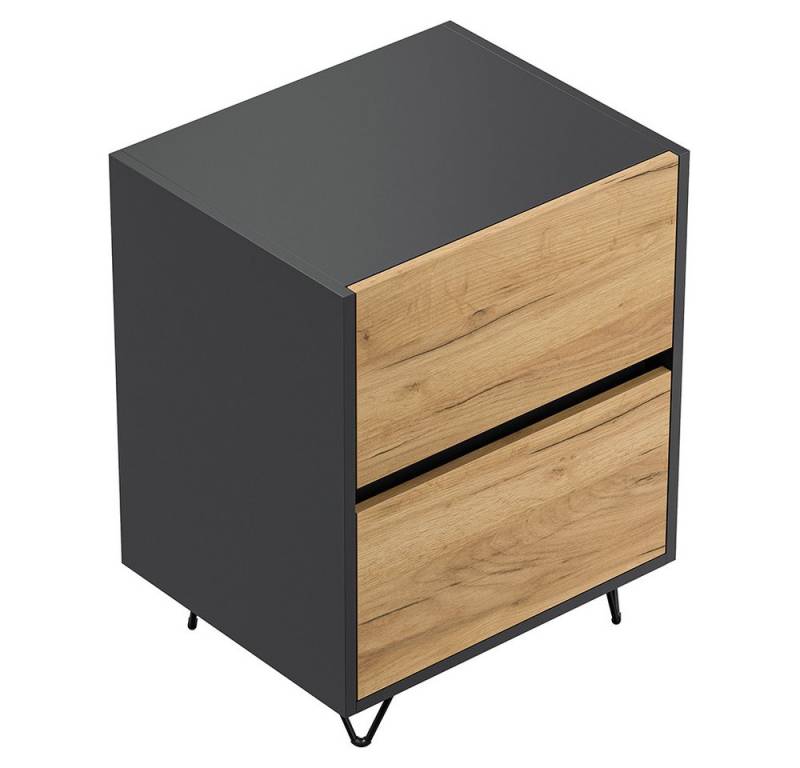 Lomadox Nachttisch INDIANAPOLIS-02, 51cm breit, graphit mit Eiche, grifflos Lomadox Nachttisch INDIANAPOLIS-02, 51cm breit, graphit mit Eiche, grifflos von Lomadox