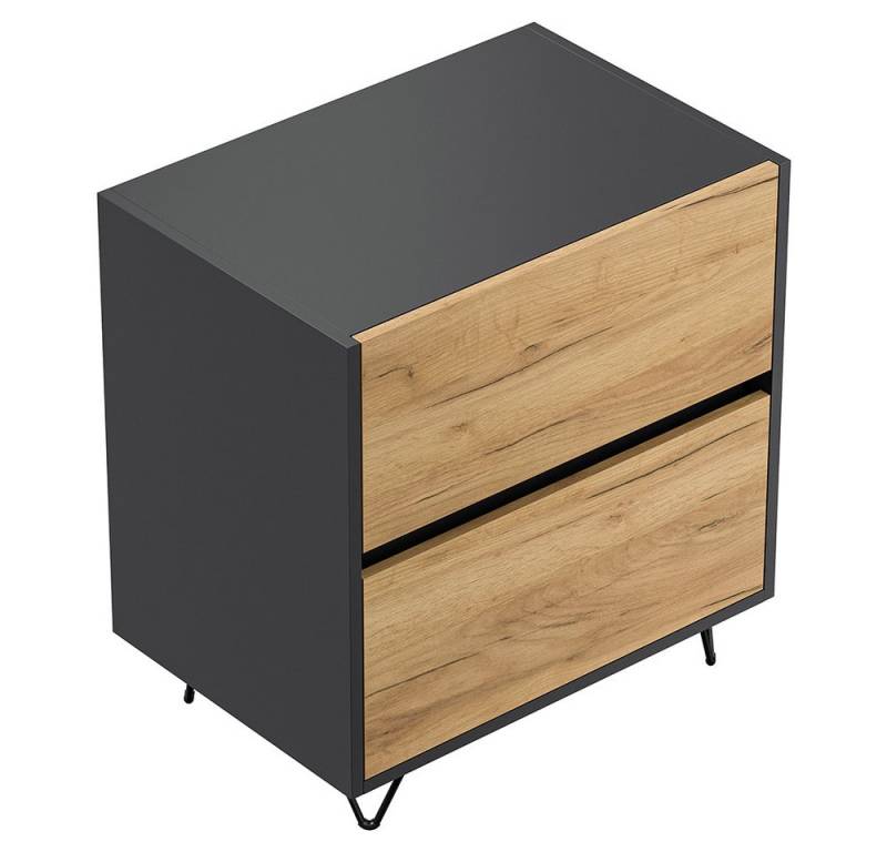 Lomadox Nachttisch INDIANAPOLIS-02, 61cm breit, graphit mit Eiche, grifflos Lomadox Nachttisch INDIANAPOLIS-02, 61cm breit, graphit mit Eiche, grifflos von Lomadox