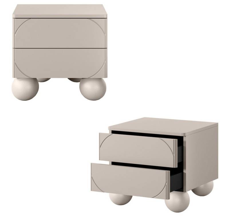 Lomadox Nachttisch SPLIT-141, kaschmir beige matt 2 Nachtschränke mit Kugelfüßen grifflos modern Lomadox Nachttisch SPLIT-141, kaschmir beige matt 2 Nachtschränke mit Kugelfüßen grifflos modern von Lomadox