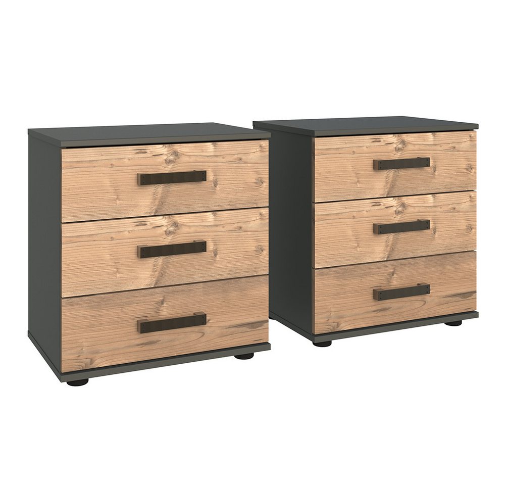 Lomadox Nachttisch SUNDERLAND-43, graphit grau Fichte Industrial Design 2er Set 52x58x38 cm Lomadox Nachttisch SUNDERLAND-43, graphit grau Fichte Industrial Design 2er Set 52x58x38 cm von Lomadox