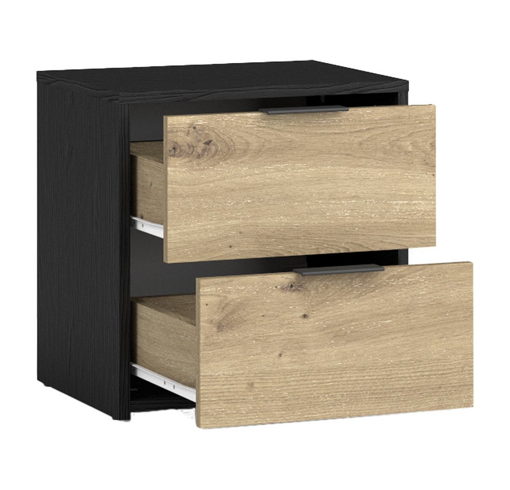 Lomadox Nachttisch UTRECHT-166, Nachtschrank Nachtkonsole, 2er Set, graphit mit Eiche, 2 Schubladen Lomadox Nachttisch UTRECHT-166, Nachtschrank Nachtkonsole, 2er Set, graphit mit Eiche, 2 Schubladen von Lomadox