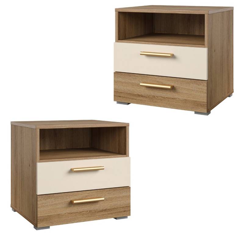 Lomadox Nachttisch VARESE-83, Eiche beige Griffe goldfarben 2er Set je 46x45x40,5cm Lomadox Nachttisch VARESE-83, Eiche beige Griffe goldfarben 2er Set je 46x45x40,5cm von Lomadox