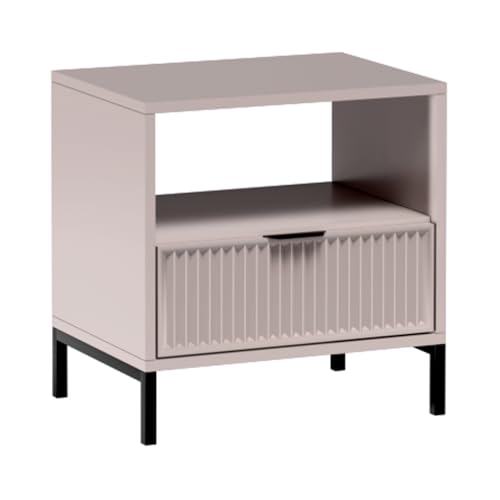 Lomadox Nachttisch in Kaschmir beige mit Rillenoptik Nachtkommode Nachtkonsole Nachtschrank Nachtkästchen modern Lomadox Nachttisch in Kaschmir beige mit Rillenoptik Nachtkommode Nachtkonsole Nachtschrank Nachtkästchen modern von Lomadox