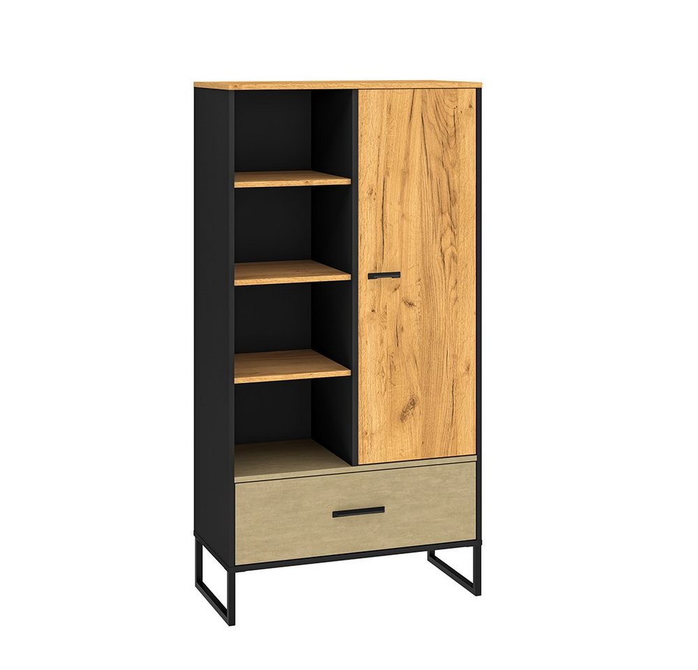 Lomadox Highboard CASPER-131, schwarz, Eiche, sandfarben, ca. 80/157/40cm Lomadox Highboard CASPER-131, schwarz, Eiche, sandfarben, ca. 80/157/40cm von Lomadox