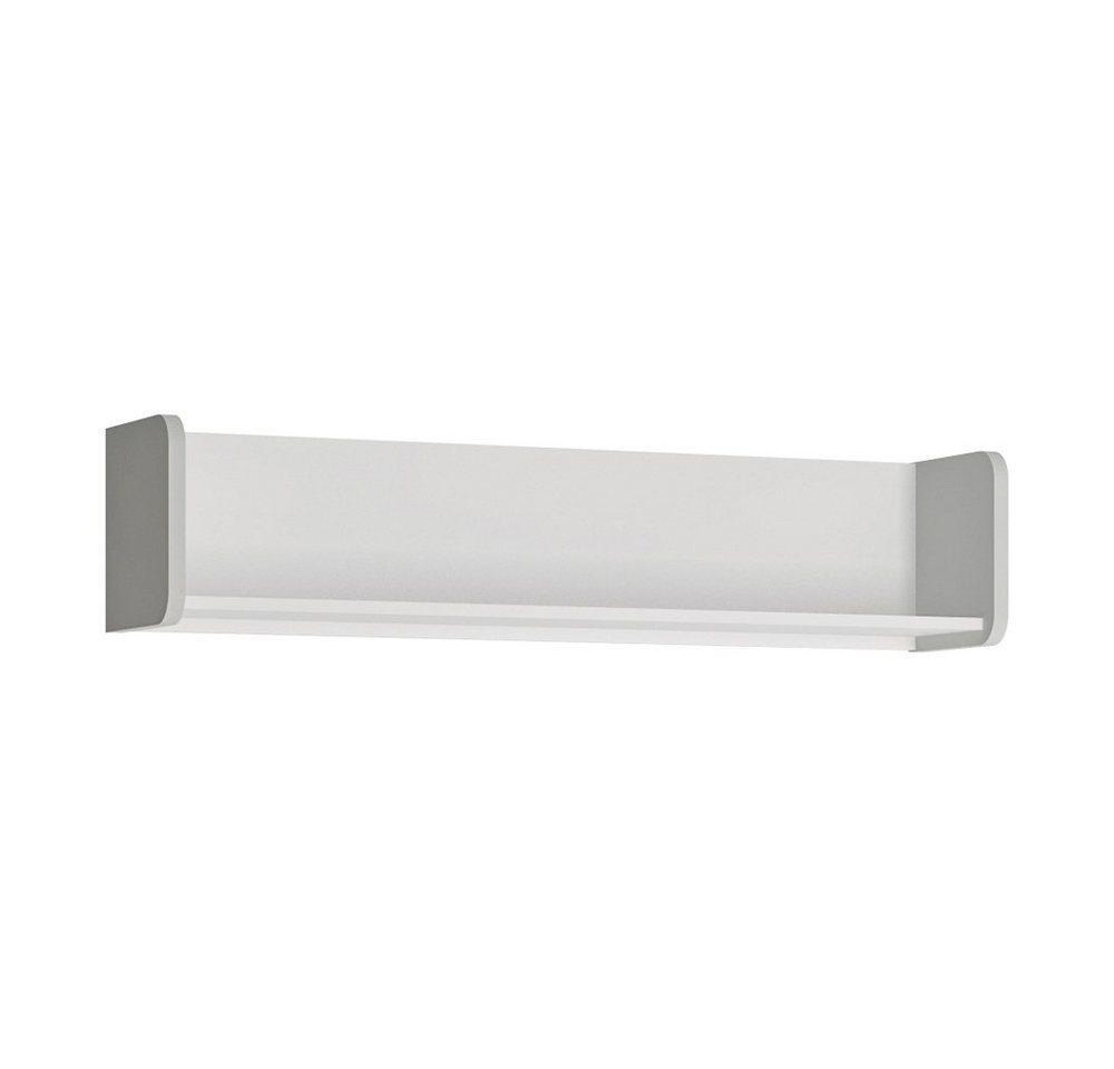 Lomadox Regal FLINT-129, 118 cm breit, weiß mit grau, modern, Wandregal von Lomadox