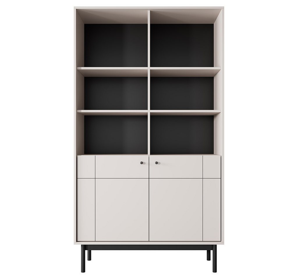 Lomadox Regal JANTAR-160, in kaschmir, schwarzen Holzfüßen, gefräste Front, 103,5 cm breit von Lomadox