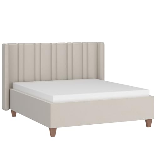 Lomadox Schlafzimmer Bett Liegefläche 140x200 cm in beige, mit aufklappbaren Bettkasten - von Lomadox