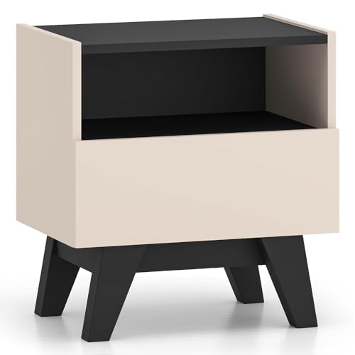 Lomadox Schlafzimmer Nachtkommode 50 cm breit in Kaschmir mit schwarz modern 1 Schublade Softclose Fach Möbelfüße grifflos Lomadox Schlafzimmer Nachtkommode 50 cm breit in Kaschmir mit schwarz modern 1 Schublade Softclose Fach Möbelfüße grifflos von Lomadox
