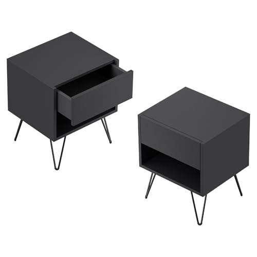 Lomadox Schlafzimmer Nachttisch Nachtschrank 2er Set mit je 41 cm Breite in Graphit, mit 1 Schublade und 1 offenes Fach, Softclose & Push-to-Open, modern, grifflos Lomadox Schlafzimmer Nachttisch Nachtschrank 2er Set mit je 41 cm Breite in Graphit, mit 1 Schublade und 1 offenes Fach, Softclose & Push-to-Open, modern, grifflos von Lomadox