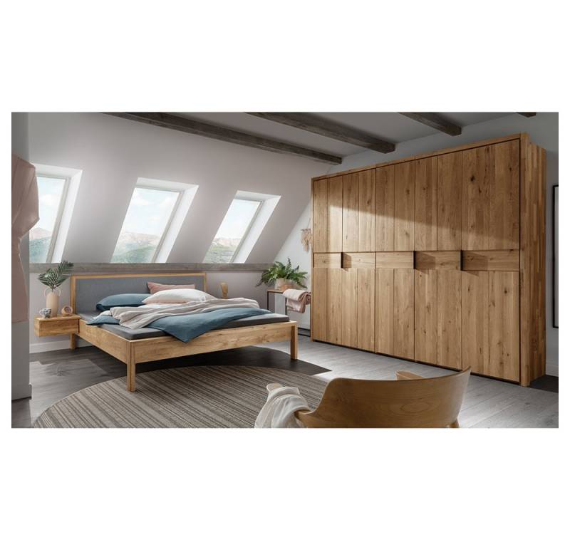 Lomadox Schlafzimmer-Set AVELLINO-137, (Spar-Set, 2-tlg., Bett Nachttische Kleiderschrank), Schlafzimmermöbel mit Bett 160x200 cm Kleiderschrank modern Eiche von Lomadox