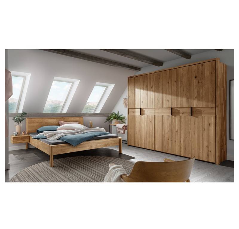 Lomadox Schlafzimmer-Set AVELLINO-137, (Spar-Set, 2-tlg., Bett Nachttische Kleiderschrank), Schlafzimmermöbel Garderobenschrank mit Bett 200x200 cm modern Eiche von Lomadox