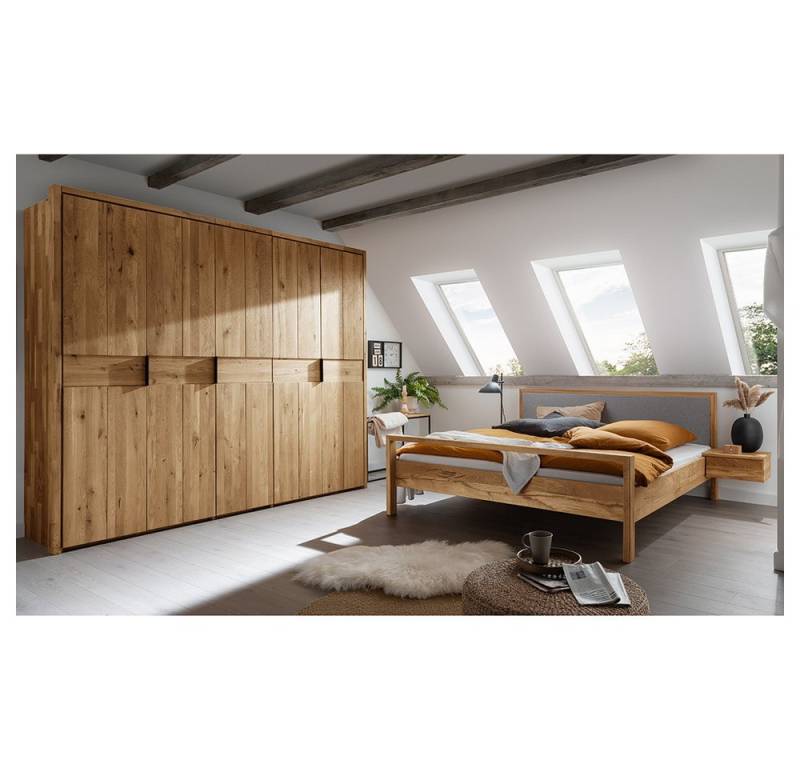 Lomadox Schlafzimmer-Set AVELLINO-137, (Spar-Set, 2-tlg., Bett Nachttische Kleiderschrank), Schlafzimmermöbel mit Bett 160x200 cm Liegefläche modern Eiche von Lomadox