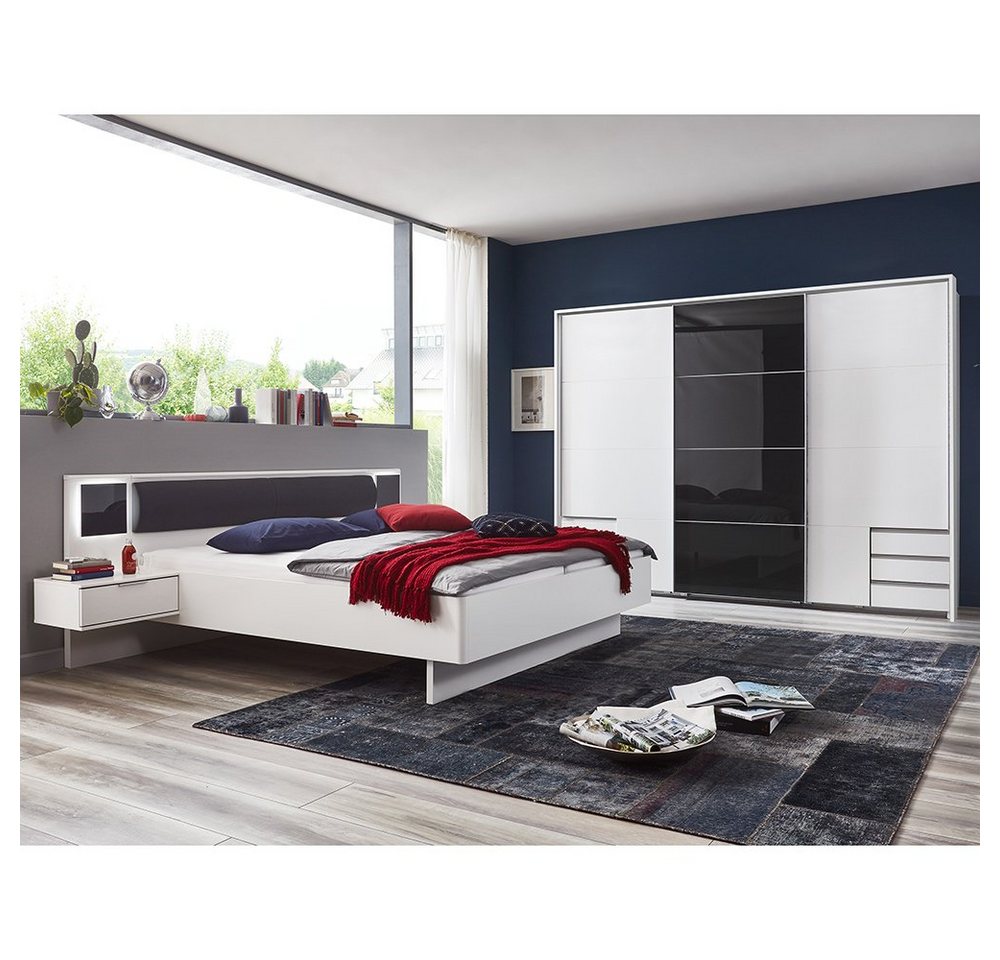 Lomadox Schlafzimmer-Set VIESTE-43, (Spar-Set, 2-St), mit Bett 160x200, weiß mit graphit von Lomadox