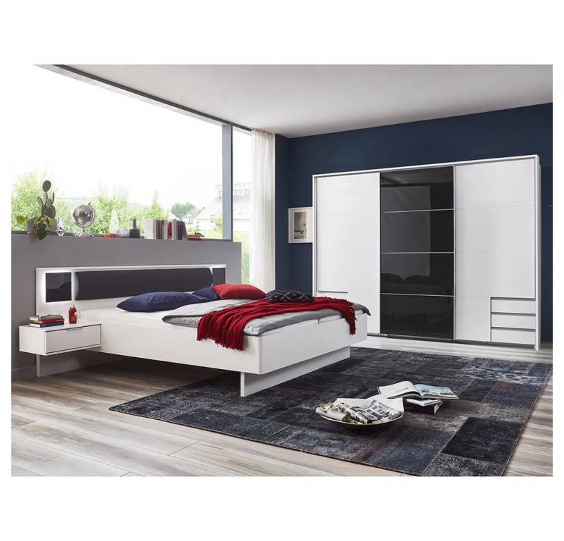 Lomadox Schlafzimmer-Set VIESTE-43, (Spar-Set, 2-tlg), mit Bett 160x200, weiß mit graphit von Lomadox