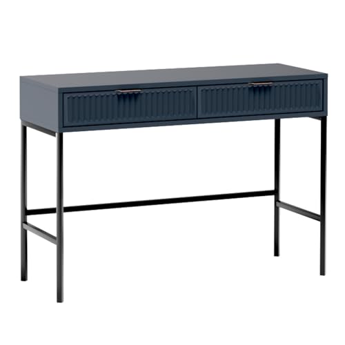 Lomadox Schminktisch in Indigo blau mit Rillenoptik 110 cm Frisiertisch Konsolentisch Tisch mit 2 Schubladen Lomadox Schminktisch in Indigo blau mit Rillenoptik 110 cm Frisiertisch Konsolentisch Tisch mit 2 Schubladen von Lomadox