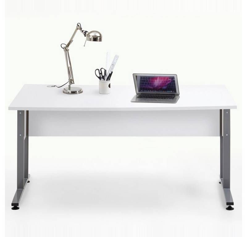 Lomadox Schreibtisch COLUMBUS-10, Büro- 160cm in Brilliantweiß matt - B x H x T ca.: 160 x 75 x 80 cm von Lomadox