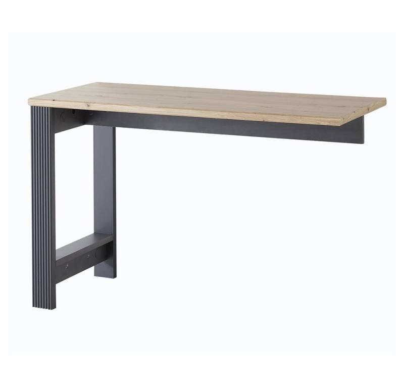 Lomadox Schreibtisch JÜLICH-36, Arbeitszimmer Winkel in Graphit mit Artisan Eiche Nb., : 120/76/50 cm von Lomadox